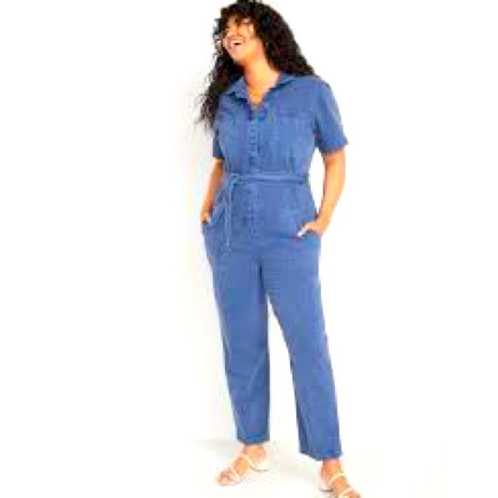 GAP - 1969 Denim jeans jumper jumpsuit size small S denim button up short sleeve